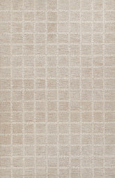 Archer ARC-3 Beige Wool Checkered Hand-Tufted Area Rug – Modern Geometric Design